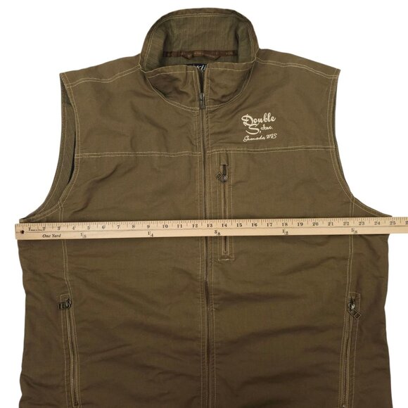 KÜHL Burr Vest Full Zip Mens Size XXL Vintage Patina Dye Khaki Double S Inc Logo - Picture 3 of 16